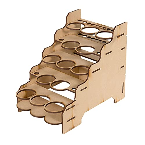 Image of The Broken Token Modular Paint Half Rack w / 35mm Holes - Multiple Organizer for Paint Bottles, Pots, and Brushes in Tiered Layout - Customize Your Pieces with Easy Organization & Access