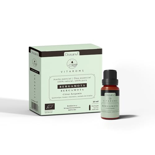 Drasanvi VITAROMS ACEITE ESENCIAL BERGAMOTA CERTIFICADO BIO - 100% natural y puro - Botánica y Bioquímicamente definido - VEGANO - SIN GLUTEN - 10ml