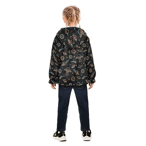 Cartoon Space Rockets Planets Boys Fleece Hoody Jacket Zip Up Coat Warm Fall Winter Plush Jacket Long Sleeve Outerwear4