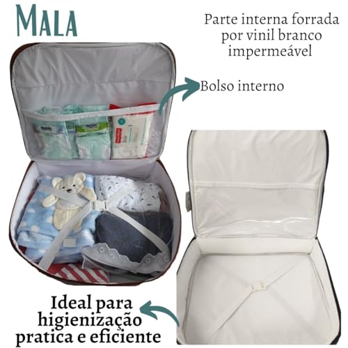 Mala Bolsa Maternidade Bebê Menina Menino Luxo Inpermeável (Cinza)