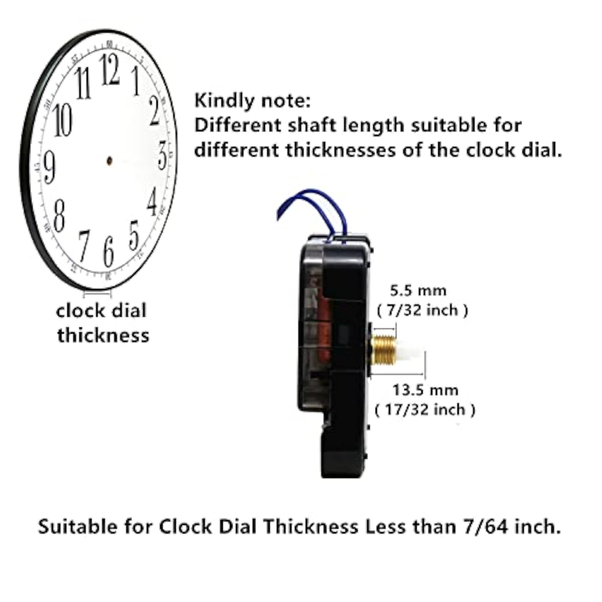 Hour Trigger Switch Clock Movement Repair Kit, 17/32'' Shaft
