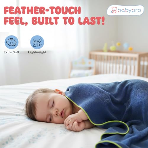 Image of BabyPro Microfiber Baby Bath Towel for Boys & Girls, 0-5 Years, 70 x 110 cm | 100%Cotton, Ultra Soft, Quick Dry, Ultra Absorbent, Lightweight, Navy Blue