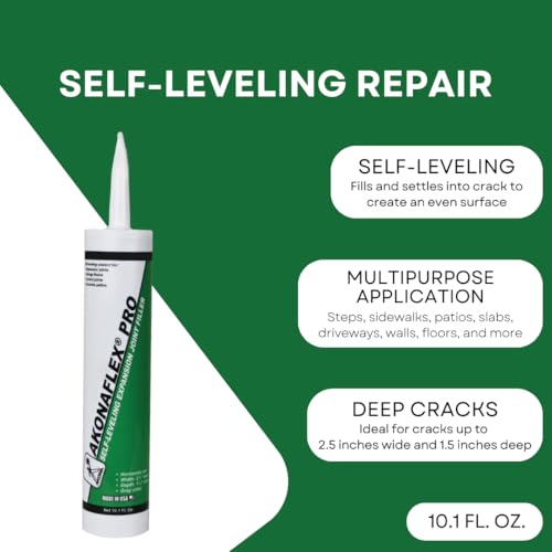 Akonaflex Pro Self-Leveling Expansion Joint Repair - Concrete Crack Filler, Self-Leveling Technology, Great for Driveways & Sidewalks, Caulk, Backer Rod Compatible, Seals Joints (10.1 Fluid Ounces) - Image 3