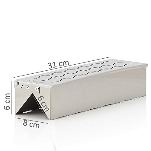 BBQ-Toro Edelstahl Räucherbox "Triangle" | 31 x 8,5 x 6,5 cm | Aromabox für Gasgrill, Holzkohlegrill, Elektrogrill | Räucherschale, Smoke Box, Grill Smoker Box, Räucherkasten Gasgrill 4
