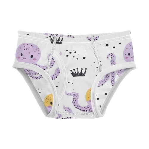 Wusikd Cute Octopus Purple Boys' Underwear Cotton Yellow Color Boys Briefs Soft Toddler Underwear 2T