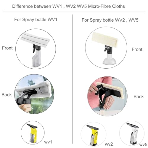 XINSUO® Mikrofaser-Wischbezüge für Kärcher fensterreiniger,3 Stück Ersatzmikrofaser Kompatibel mit Kärcher WV1 WV2 WV5