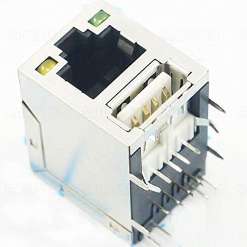 Davitu Electrical Equipments Supplies - 10pcs - 1000pcs RJ45 Network Socket Single Layer USB Connector With LED Lamp - (Color: 1000pcs a pack)