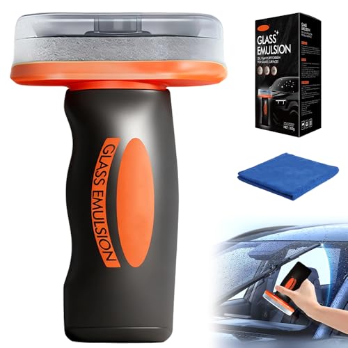 2026 Neu Handheld Glass Oil-Film Remover Oil Film Cleaning Brush Multifunktionale Ölfilm Reinigungsbürste Ölfilmreiniger mit Handtuch Automotive Glass Oil Film Cleaning Brush für Fenster (1PC)