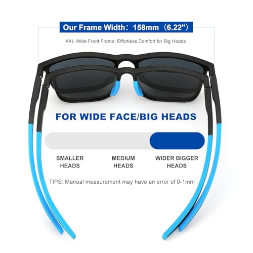 Image of SKYOAK Superior Large 158MM XXL Polarized Sunglasses Men Women, Scratch /Saltwater Resistant /Oleophobic Coating Lens