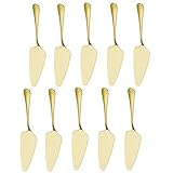 Ymeibe Stainless Steel Cake Server Pack of 10 Pie Holder Transfer Triangular Spade Spatula Serrated