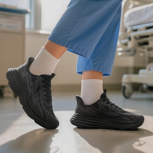 Image of ALLSWIFIT Women's Slip On Walking Shoes Hands-Free Cushion Running Tennis ActiveSolid Non-Slip Comfortable Workout Gym Athletic Fashion Sneakers