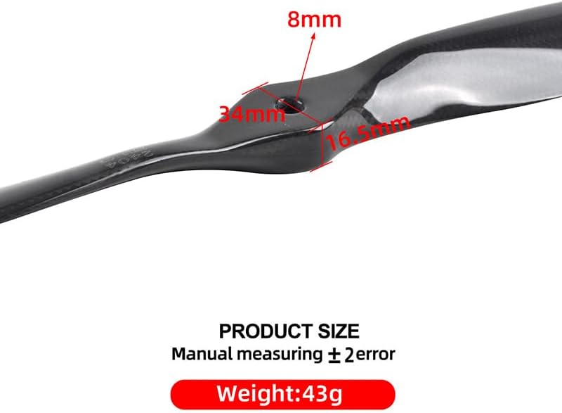 1PCS Carbon Fiber Electric Propeller for RC CW18x8/19x10/20x10/22x10 (20 * 10), Black