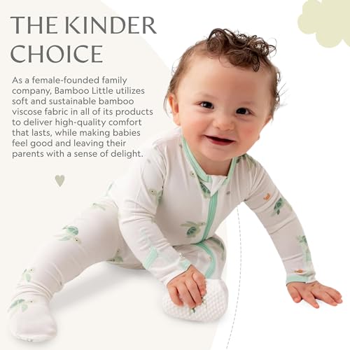 Image of Bamboo Little Soft Baby Footie Pajamas, Baby Clothes, Newborn Sleepers, 95% Viscose and 5% Spandex, 0-24 Months
