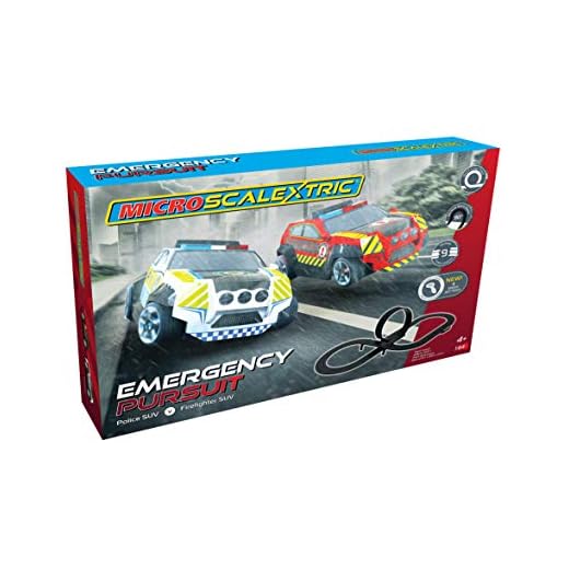 Micro Scalextric G1132 Emergency Pursuit Slot Car Racing, Black