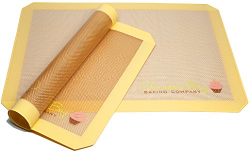 Silicone Baking Mat for Macaron- Two Half Sheet Mat Set 16.5 x 11