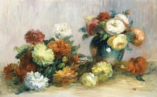 Tableau Renoir couronnes de fleurs pour sublimer un grand mur vide de chambre