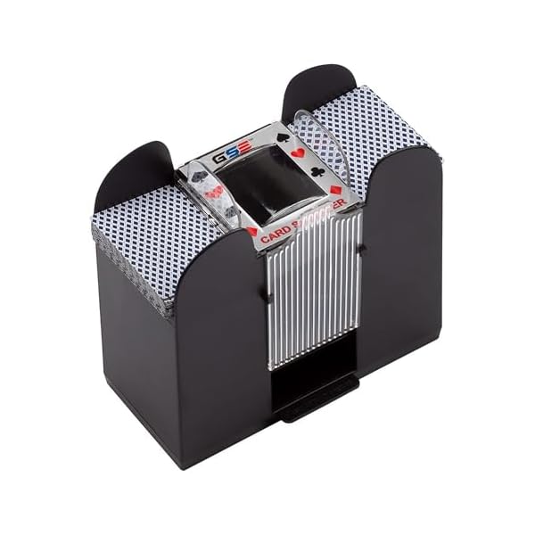 Gse games sports expert 6 deck automatic card shuffler battery operated electric shuffler machines for playing cards blackjack texas holdem canasta uno rummy bridge  urban country home decor