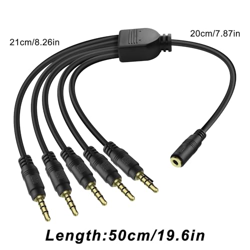 Cable divisor 3.5mm MEIRIYFA 1 hembra a 5 macho 50 cm miniatura 3