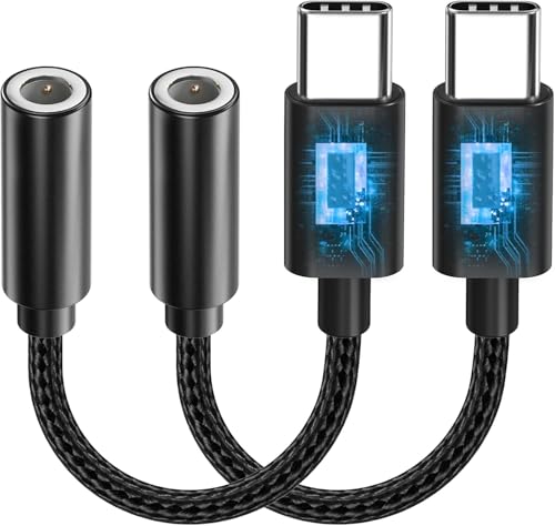 VddSmm Adaptador USB C a Jack de 3,5 mm, Adaptador de Audio para Auriculares USB Tipo C Adaptador de Auriculares Tipo C Compatible con Samsung Galaxy S23 S22 S21 MacBook Pro iPad