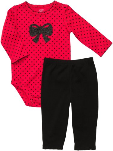 Carter's Bodysuit & Pant Set - Red/Black Bow-3M