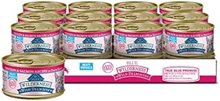 Blue Buffalo Wilderness Wild Delights High Protein Grain Free, Natural Adult Meaty Morsels Wet Cat Food, Chicken & Salmon 3-oz cans (Pack of 24)