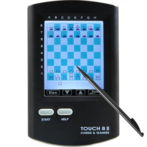 CNSENIOR   Juego de ajedrez portátil (8 en 1 con entrenamiento de IA, pantalla HD de 7,4 cm, juego de ajedrez de viaje portátil para niños y adultos, más de 220 juegos