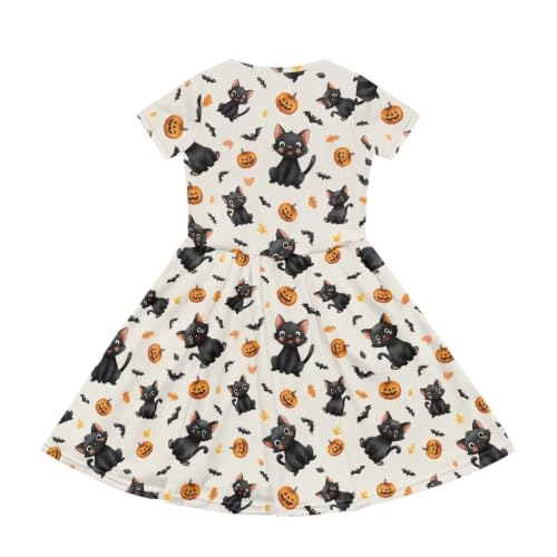 Image of Short Sleeve Dress for Girls with Pockets Cute Toddler Girl Clothes Summer 2-12