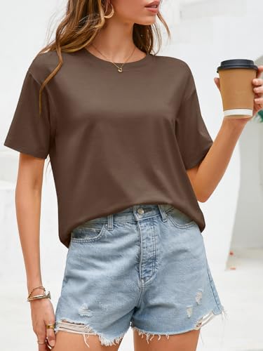 Image of UNCLECAT Womens Short Sleeve Crop Tops Summer Basic Cropped T Shirts | Workout,Casual,Crew Neck Tee,Boxy Loose Fit,Cotton Trendy Clothes