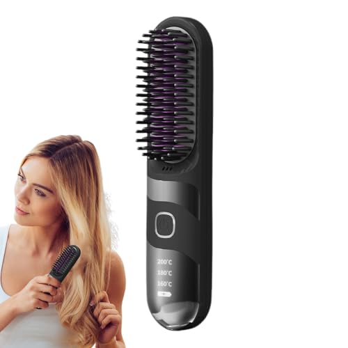 Rrlihjgu Alisador De Pelo Sin Cable, Cepillo Rizador Sin Cables, Alisador Iónico Sin Cable 2 En 1 Antiquemaduras Para Todo Tipo De Cabello