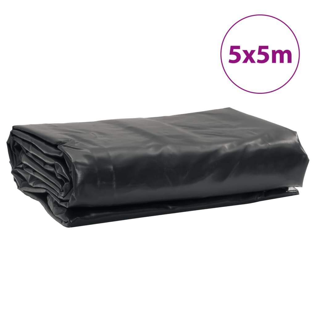 Mangloder - Telone di copertura nero, 5 x 5 m, 650 g/m², impermeabile, antistrappo, resistente ai raggi UV, con occhielli, rinforzato, per giardino, campeggio, auto, barca, rimorchio, cantiere