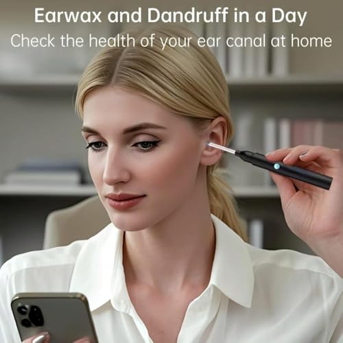 Image of Ear Wax Removal Tool Kit - HD Camera WiFi Endoscope with 6 LED Lights, Otoscope Ear Cleaner for iOS Android, 8-Piece Set for Kids Adults