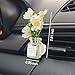 CusDusk 4 Pack Flowers Car Vent Clips, Cute Daisy Plants Vase Air Conditioning Outlet Clip with Fragrance Pads, Charm Scent Perfume Automotive Interior Decorations for Women