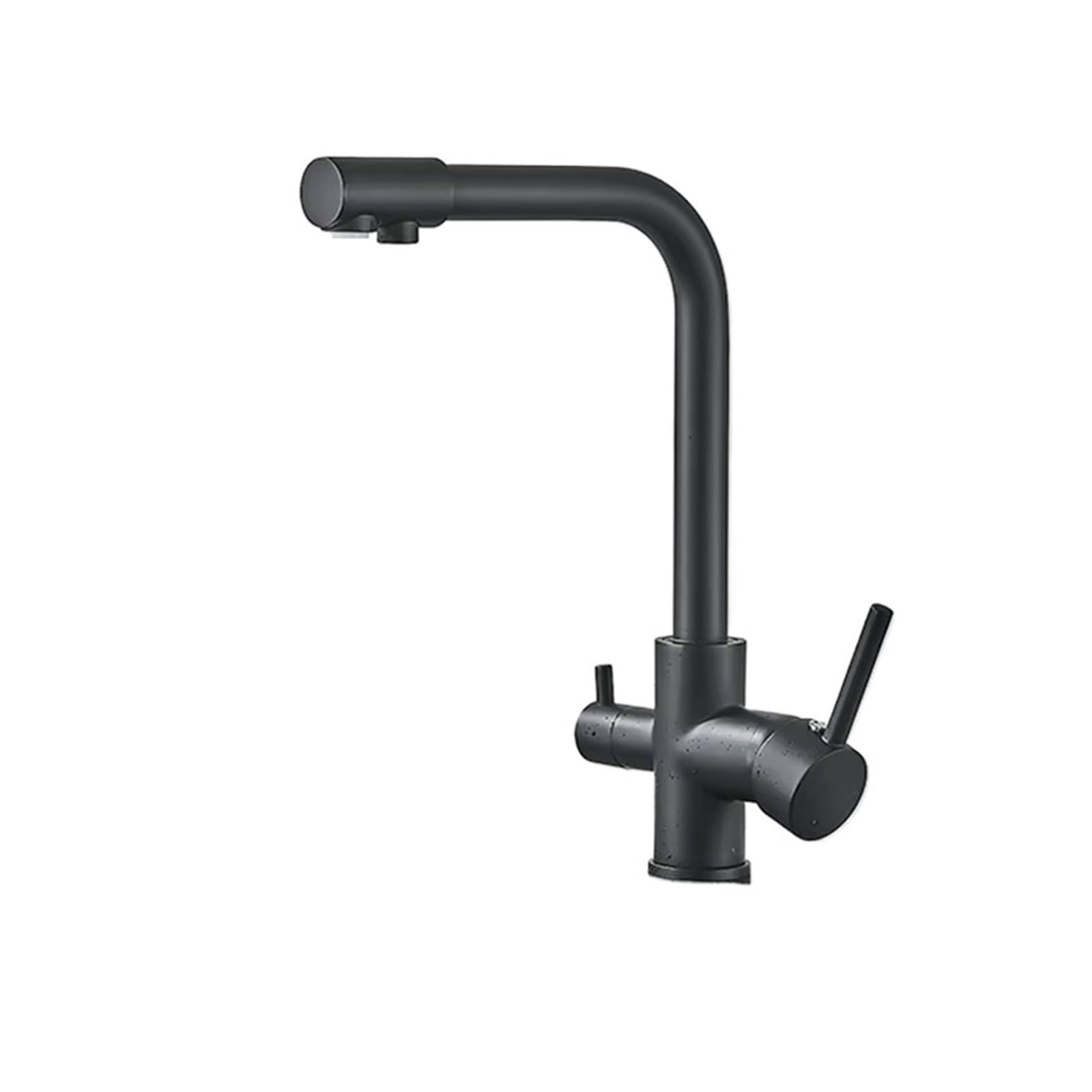 Purified Faucet Chrome Kitchen Faucets Dual Handle Kitchen Faucet Purification Water Drinking Water Tap Kitchen Mixer Tap(Matte Black)