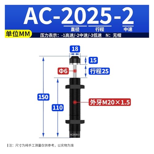Amortisseur hydraulique AC2025 2 pour manipulateur industriel