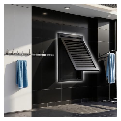 Panneau d'accès à persiennes CVC noir 27x27in à charnière pour bâtiment