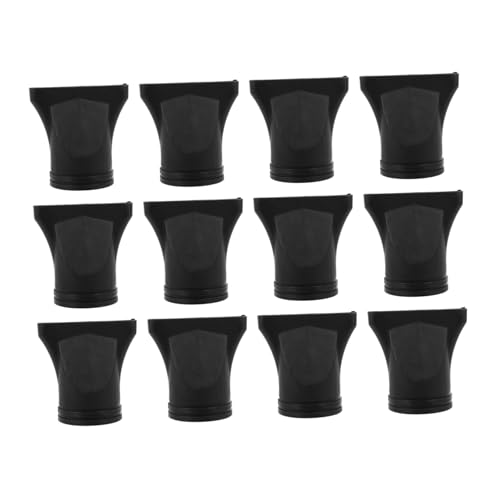 HONMEET 12 piezas Boquillas para Secador de Pelo Negras Accesorio Profesional de PC para Moldear y Difundir Reduce Encrespamiento y Volumen para Cabello Rizado y Ondulado