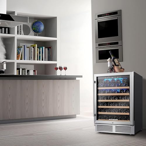 Image of BODEGA 24 Inch Single Zone Wine Fridge with App Control, Holds 52 Bottles
