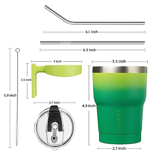 Image of BJPKPK 10 oz Mini Tumbler with Lid, Straw & Handle, Insulated Steel Cup