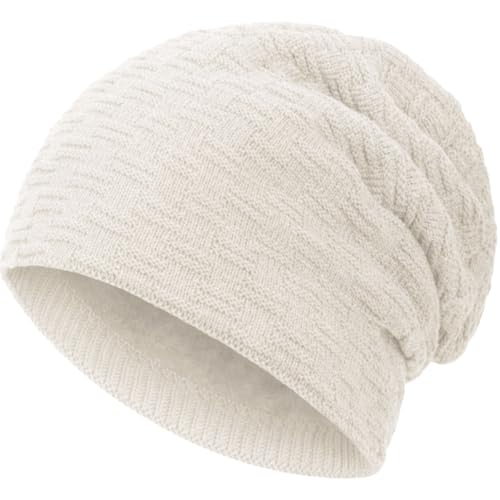 Compagno Gefütterte Mütze Herren Damen Wintermütze Beanie Strickmütze Winter Weihnachten Haube Hat Cap Männer Frauen