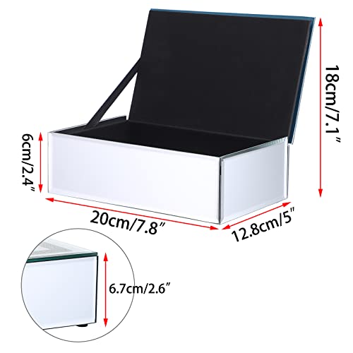 Hipiwe Mirror Glass Jewelry Box With Crushed Diamond Decor, Large Trinket Organizer Treasure Chest Case Rings Earrings Necklace Bracelet Storage Box, Keepsake Box Gift For Women Girls #TOP5
