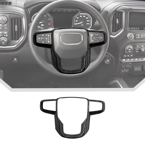 JeCar Black Wood Grain Interior Trim Accessories for 2019-2025 GMC-Sierra 1500 & 2020-2024 GMC-Sierra 2500HD/3500HD & 2021-2024 GMC-Yukon - ABS Interior Decoration Upgrade