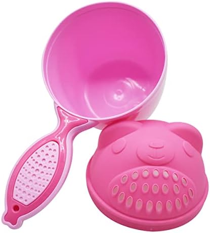 Baby Shampoo Cup,RoadLoo 2Pcs Shower Shampoo Cup Waterfall Rinser Cute Kids Wash Hair Bathing Flusher Cup Protection Eye Rinse Cup for Shampooing and Bathing Watering Flowers and Brushing