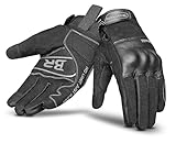 BEAST RAGE Gants de Moto à Doigts Entiers pour Hommes et Femmes, Gants de Moto renforcés au Niveau des articulations avec Doigts tactiles,Paume antidérapante,Maille Respirante (Noir, M)