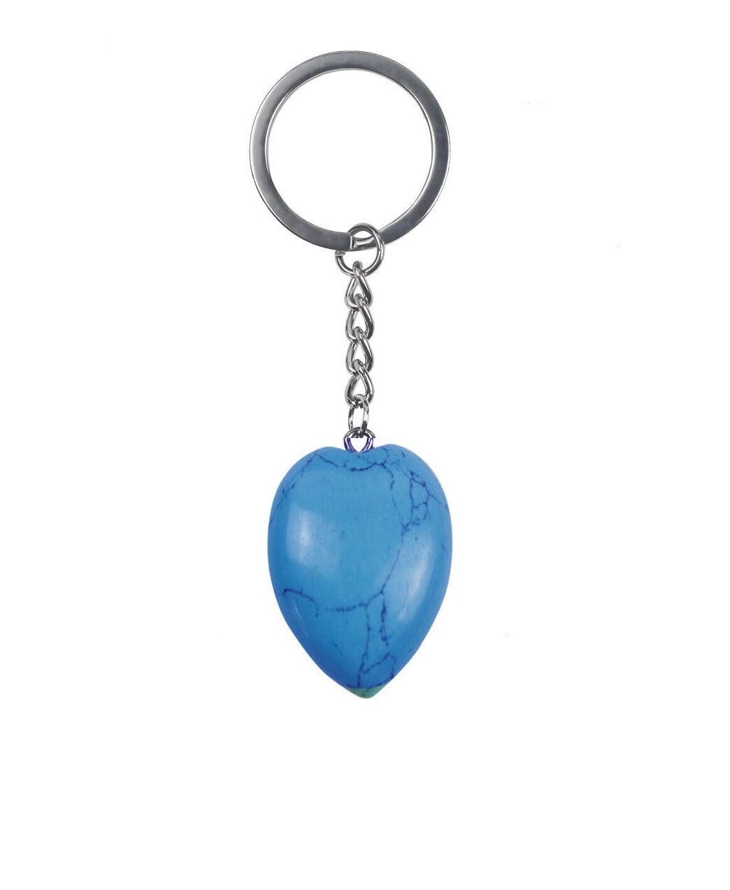 Turquoise Firoz Heart Crystal Key Chain Key Ring For Chakra And Reiki Healing-image-22