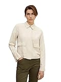 TOM TAILOR Damen Leinen Blazer Jacke 1031245, 29517 - Sand Stone Beige, 44