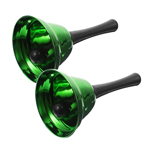 CANIGHT 2pcs Xmas Service Bell Metal Handbell Smooth Handle for Restaurants Parties Weddings Jingle Bell Ornament for Festive Decoration Material