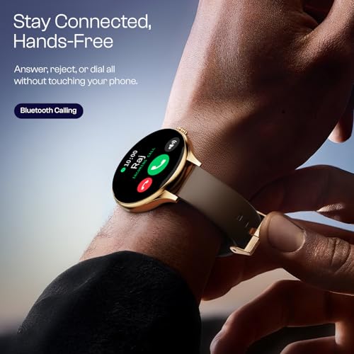 Image of Fire-Boltt Phoenix Air Smart Watch 1.26 inch Round Display, Rotating Button, Wireless Charging, Ultra Lightweight Metal Body, Bluetooth Calling, Smartwatch with Silicone & Mesh Steel Straps Sapphire