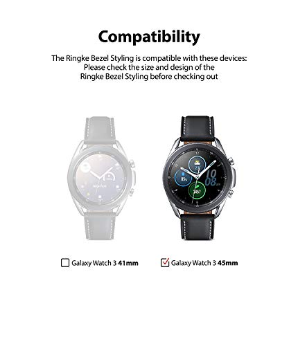 Image of Ringke Bezel Styling for Galaxy Watch 3 45mm Bezel Ring Adhesive Cover Anti Scratch Stainless Steel Protection for Galaxy Watch 3 45mm Accessory - Knurled Silver [45-42]