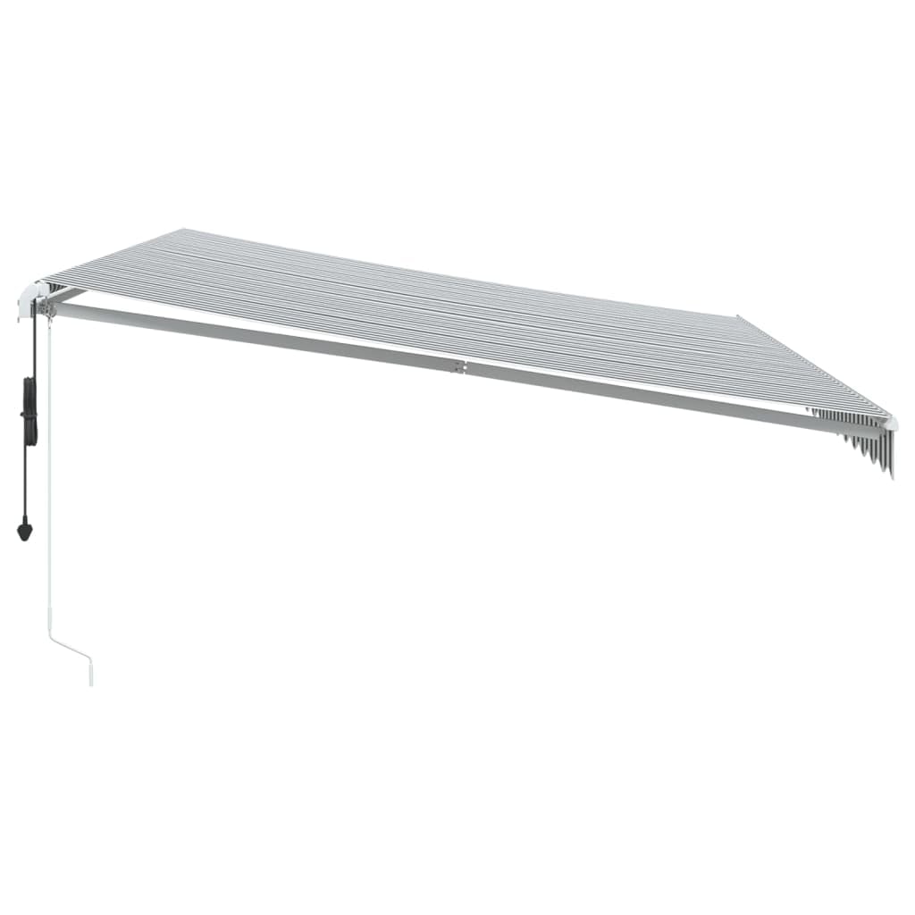 Festnight Store Banne Motorisé 5x3,5 Store banne Electrique avec Télécommande Auvent Rétractable à Bras Repliable pour Balcons Terrasse et Jardin-Anthracite et blanc-500 x 350 cm