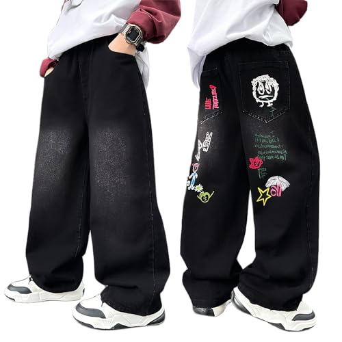 JiAmy Jungen Jeanshose Elastischem Bund Baggy Jeans Jungs Weites...
